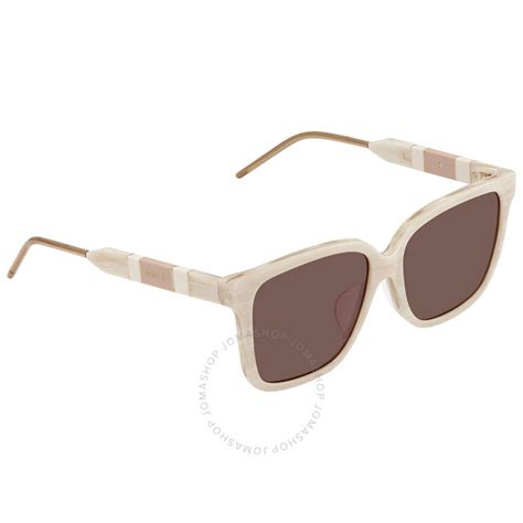 gucci - gg0599sa - shiny beige horn - acetate|Gucci 56 mm Beige Sunglasses .